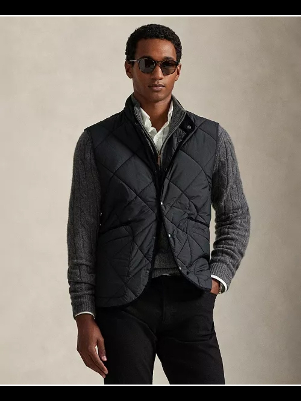 Polo Ralph LaurenMen's Hurston Diamond-Quilted Vest Size 2XL Black